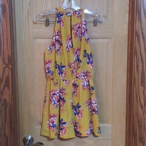 AS U WISH Pants - Mustard Yellow floral romper AS U WISH Pants - Mustard Yellow floral romper